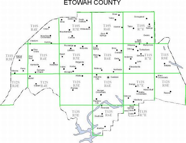 Map Of Etowah County Alabama Map Of West